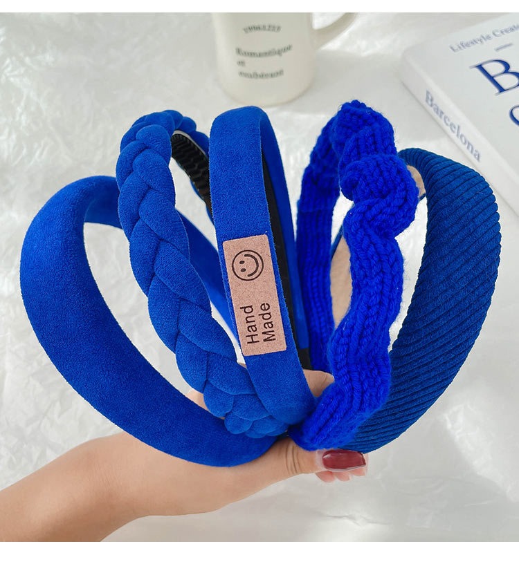 Klein Blue Velvet Headband Women's Face Wash Press Hair Bundle Hairpin eprolo