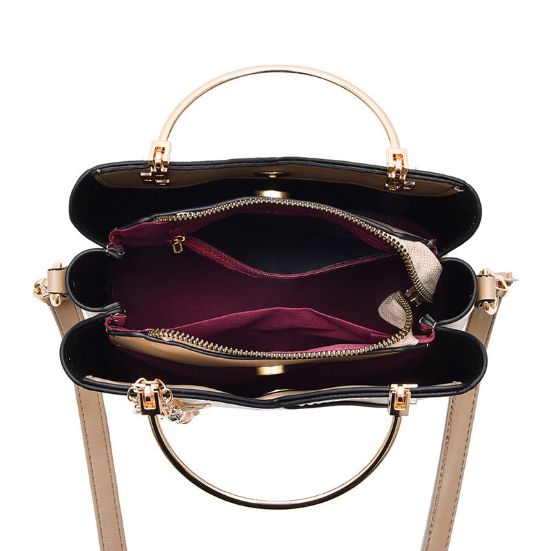 Trendy Handbag Korean Style Color Block Large Capacity Women's Bag Fashion Shoulder Crossbody Bag Wholesale Cross-border Bucket Bag eprolo