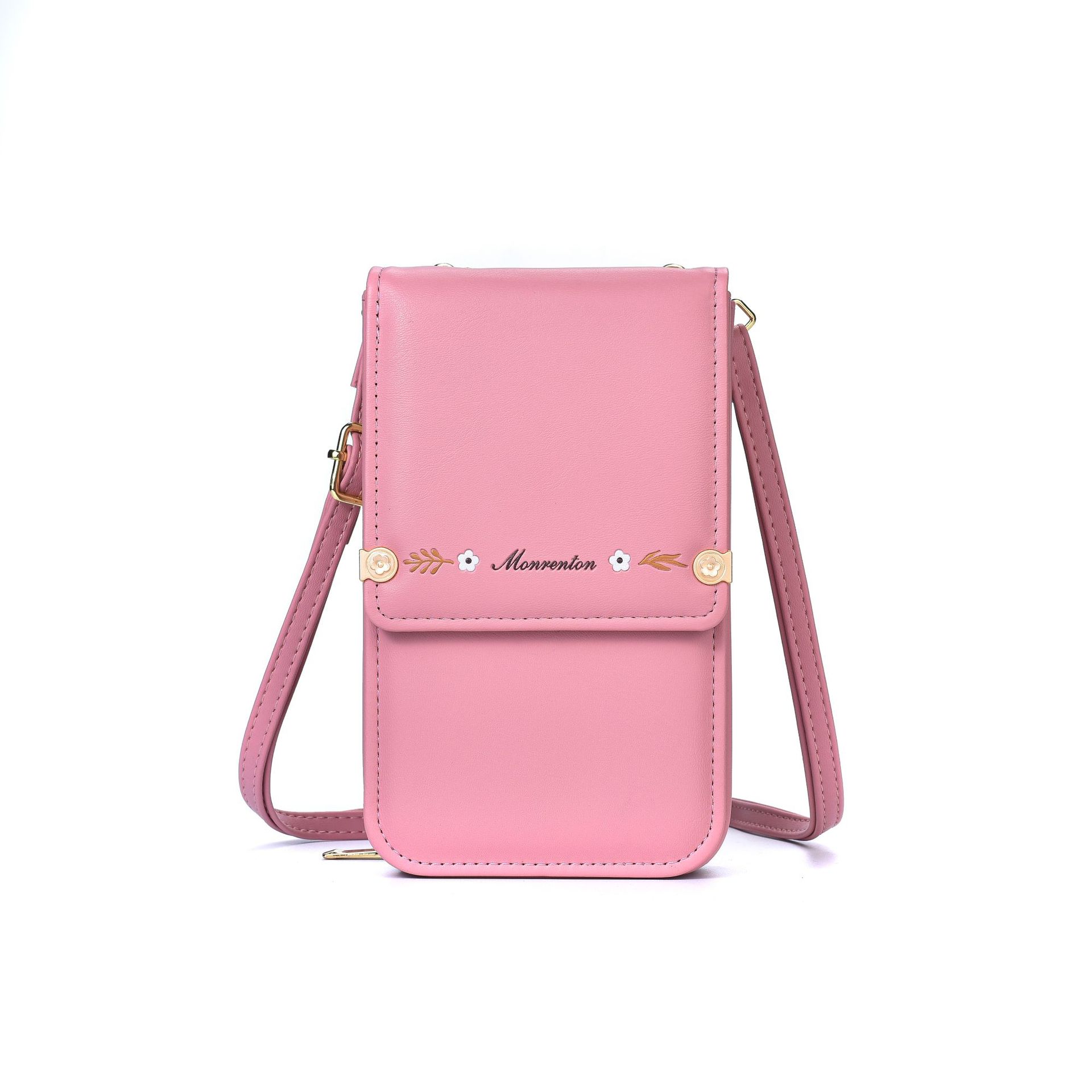 Flowers Embroidery Mobile Phone Bags For Women Ins Fashion Crossbody Shoulder Bag Ladies Long Wallet Zee's Vibe Vault