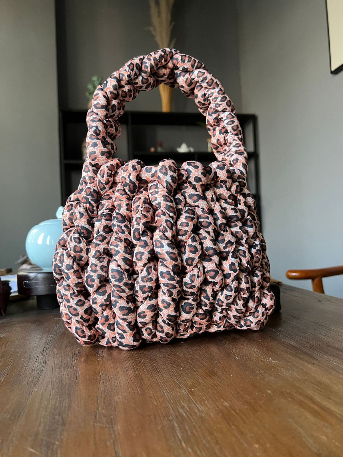 DIY hand woven crystal velvet core spun yarn woven hand-held mailman bag eprolo
