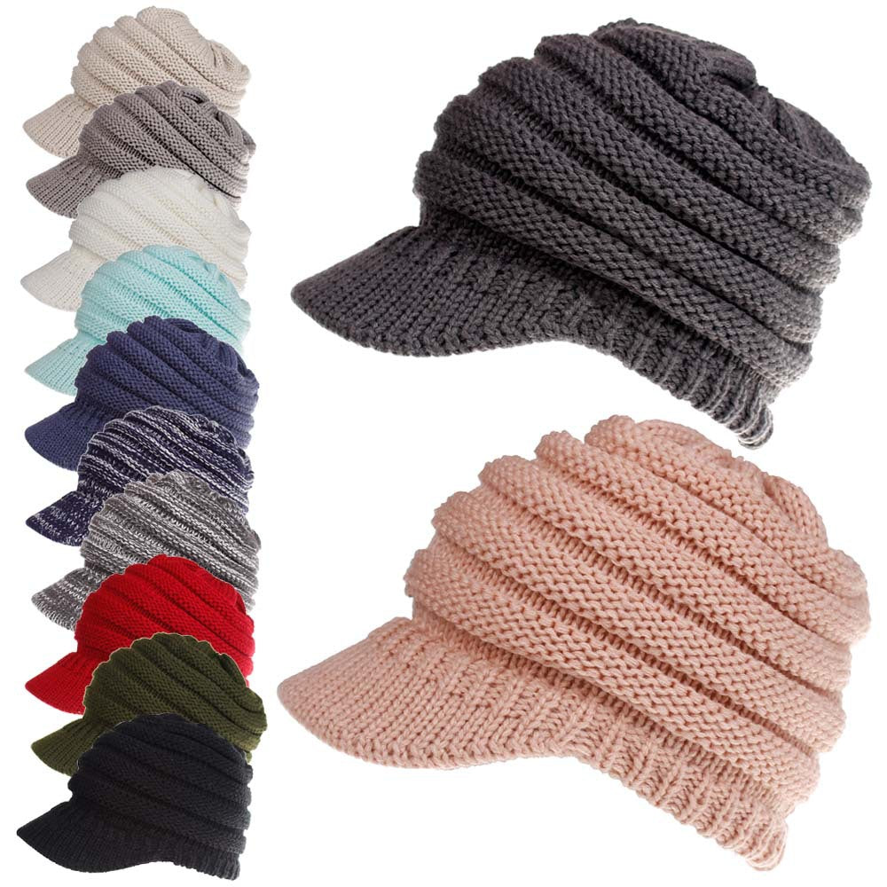 Women Ponytail Beanies Autumn Winter Hats Female Soft Knitting Caps Warm Ladies Skullies Zee's Vibe Vault