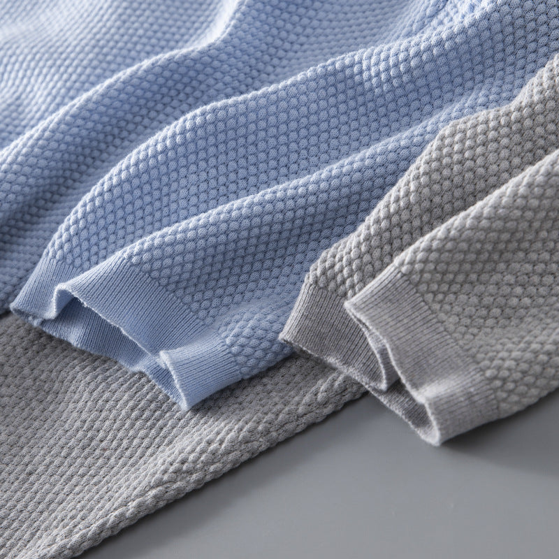 Men's Premium Cotton V-Neck Knit Polo