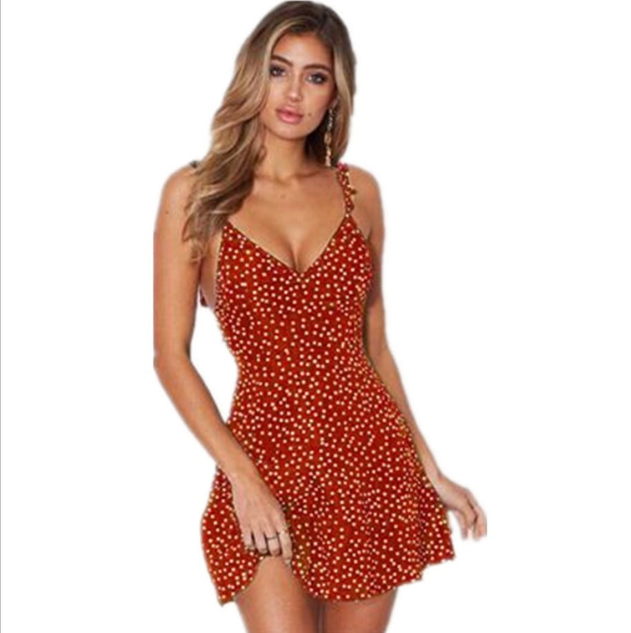 Women's Polka-Dot Strappy Sundress