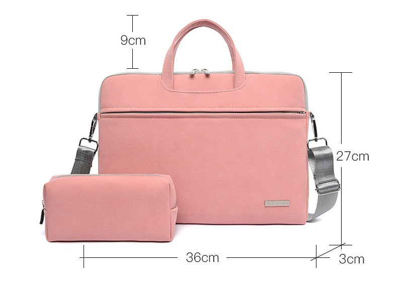 PU Leather Women Laptop Bag Notebook Carrying Case Briefcase For Macbook Air 13.3 14 15.6 Inch Men Handbags Shoulder Mouse Bag Zee's Vibe Vault