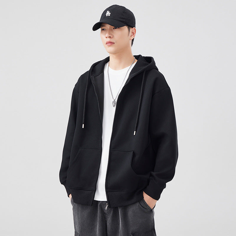 Style Heavyweight Casual Loose Zip-Up Hooded Sweatshirt for Men eprolo