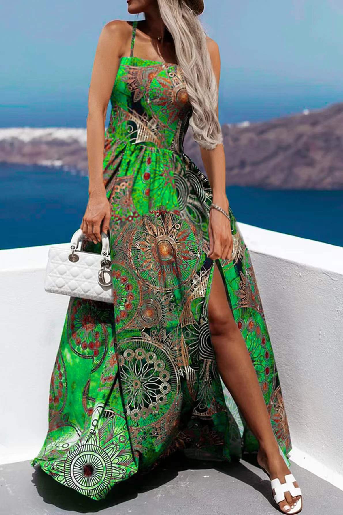 Bohemian Spaghetti Strap Dress