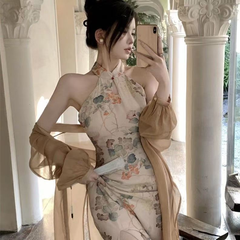 Retro Waist-Cinching Cardigan Dress