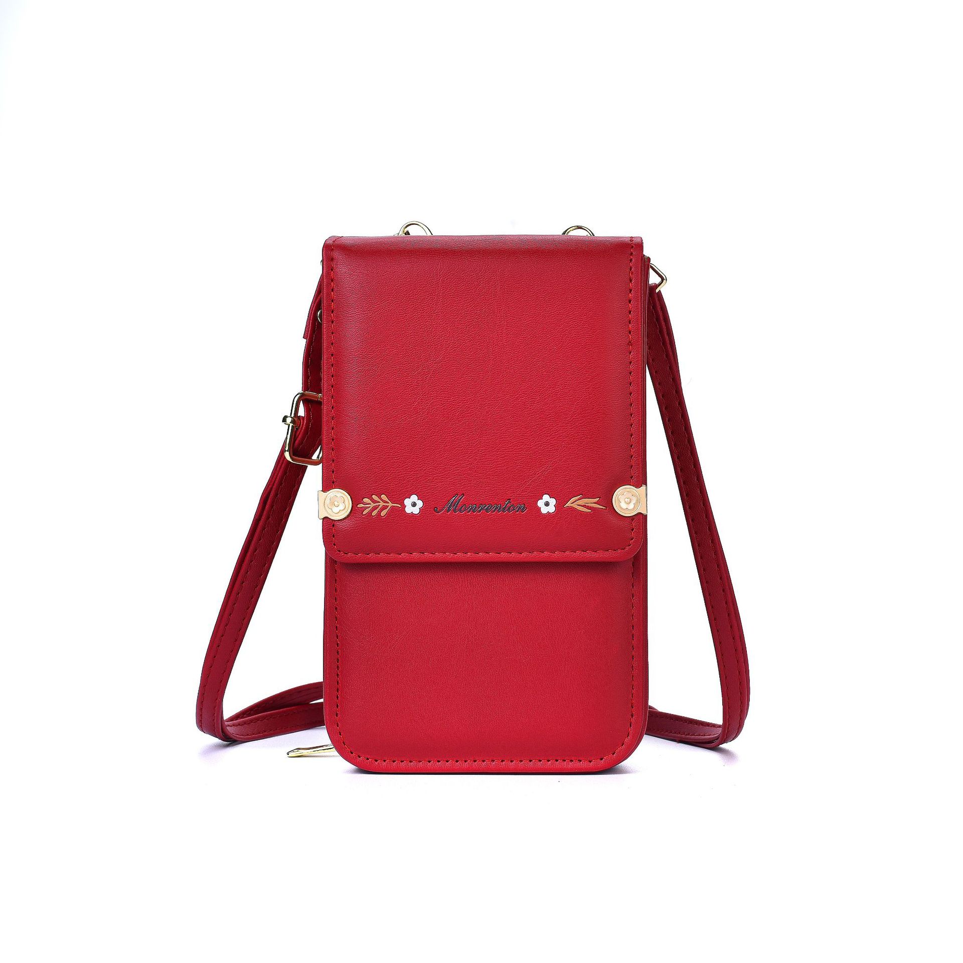 Flowers Embroidery Mobile Phone Bags For Women Ins Fashion Crossbody Shoulder Bag Ladies Long Wallet Zee's Vibe Vault