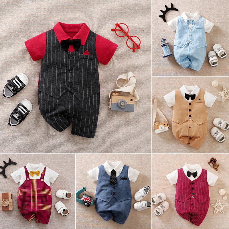 Summer Baby Boy Gentleman Jumpsuit Zee's Vibe Vault