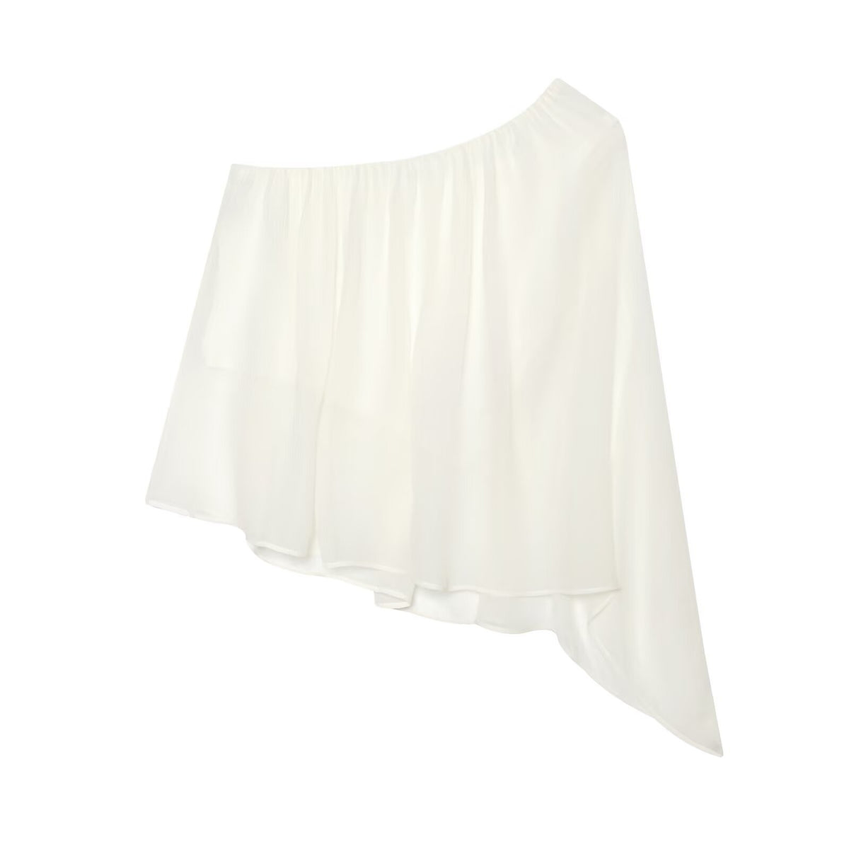 Irregular slanted shoulder T-shirt style top for women eprolo