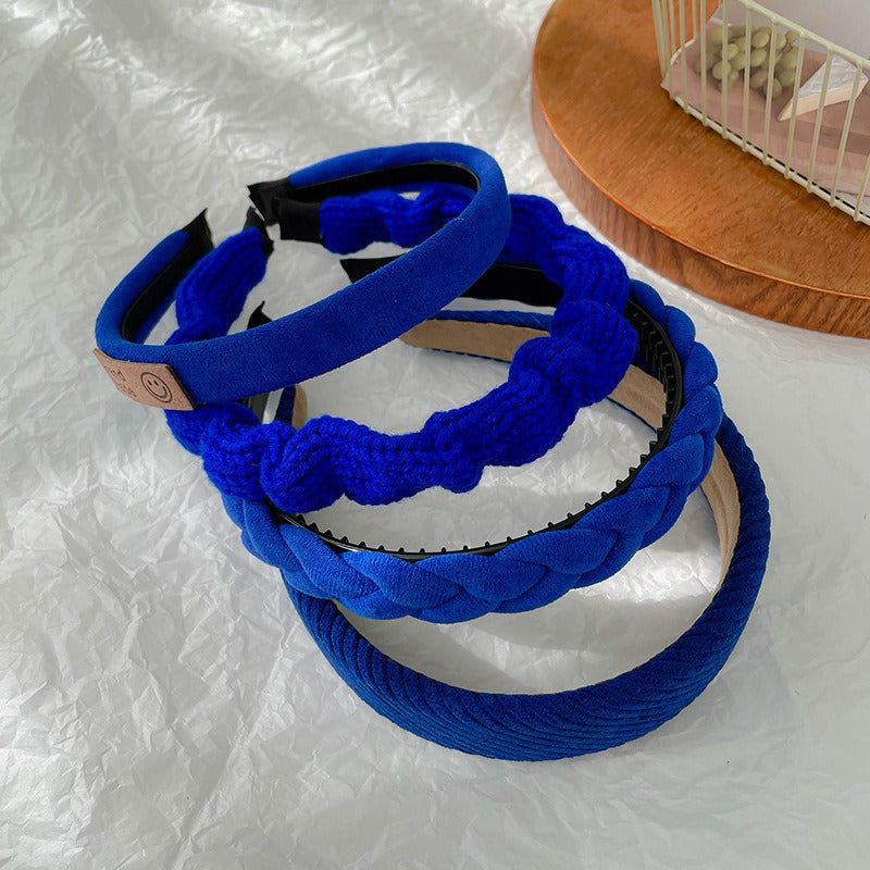 Klein Blue Velvet Headband Women's Face Wash Press Hair Bundle Hairpin eprolo