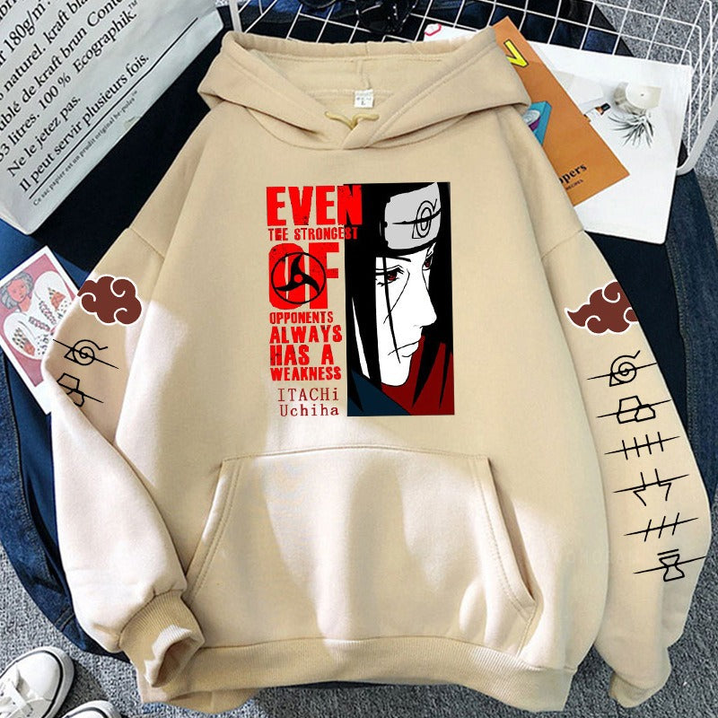 Naruto Itachi Writings Wheel Eye Anime Splice Plush Hoodie Cross border Hoodie Anime Hoodie eprolo