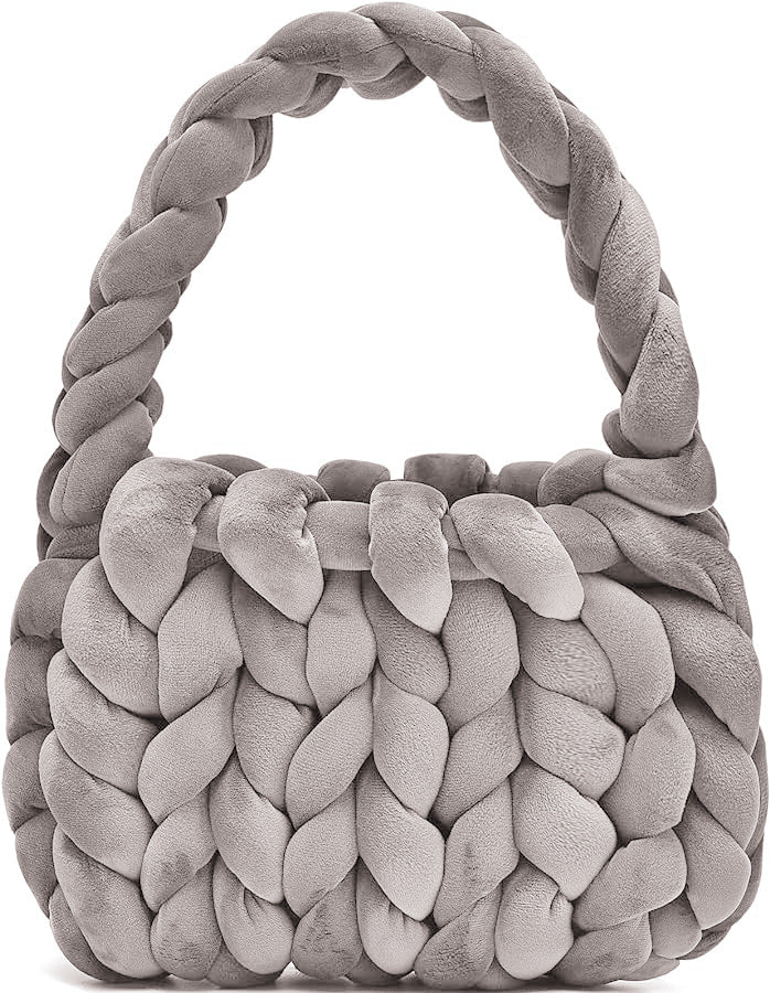 DIY hand woven crystal velvet core spun yarn woven hand-held mailman bag eprolo