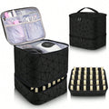 Portable 30-Compartment Nail Organizer Case with Polish & Oil Bags, All-in-One Manicure Tools & Cosmetic Storage Kit eprolo