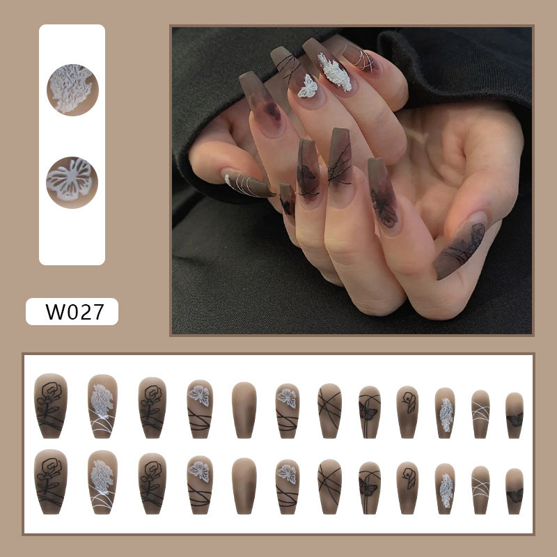 Dark Butterfly Long Ballet Nail Manicure Nail Pieces Personalized Wearing A Removable Nail eprolo