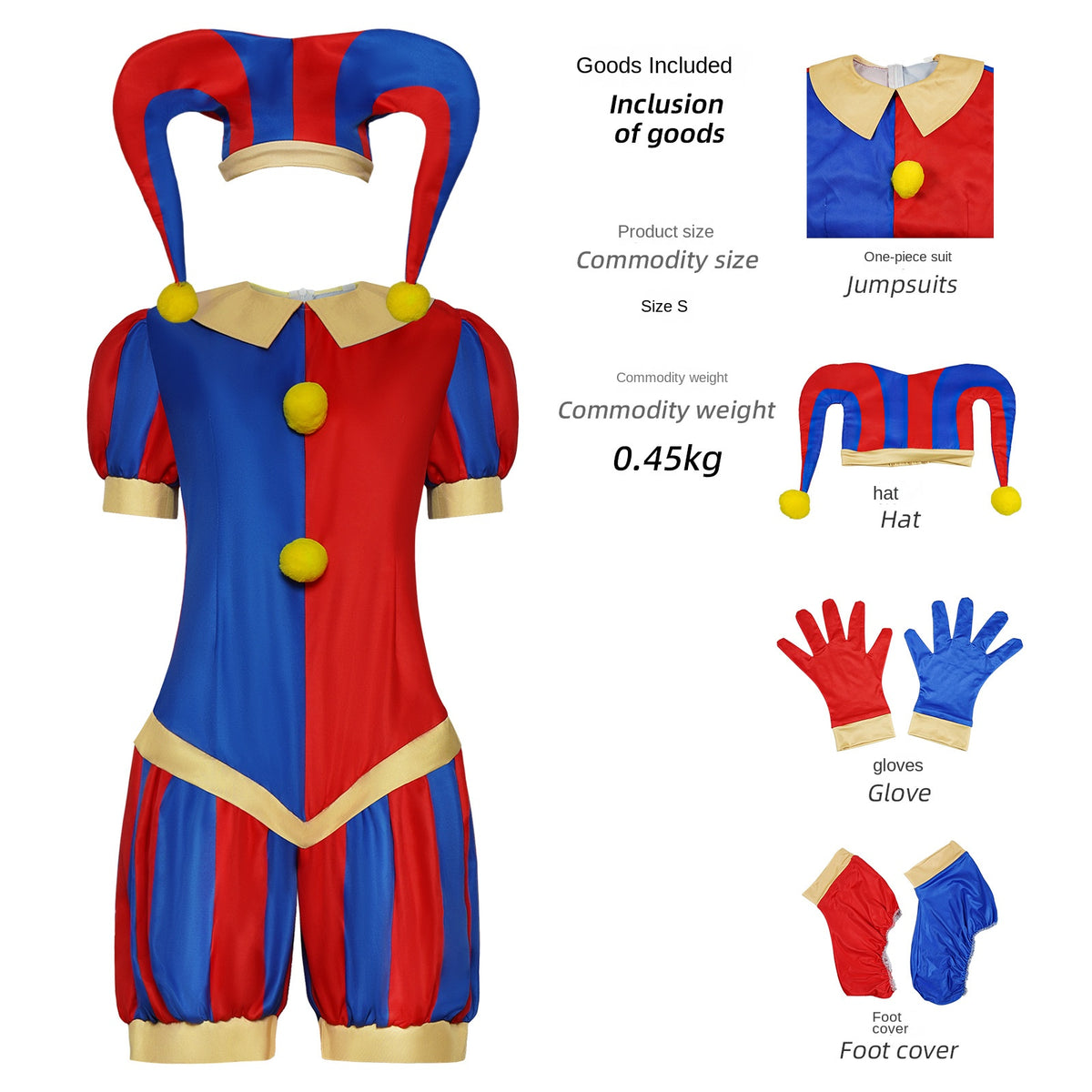 The  Digital Circus Pomni Clown Cosplay Costume Jumpsuit eprolo