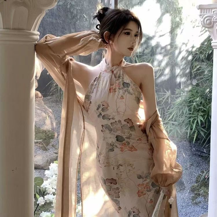 Retro Waist-Cinching Cardigan Dress