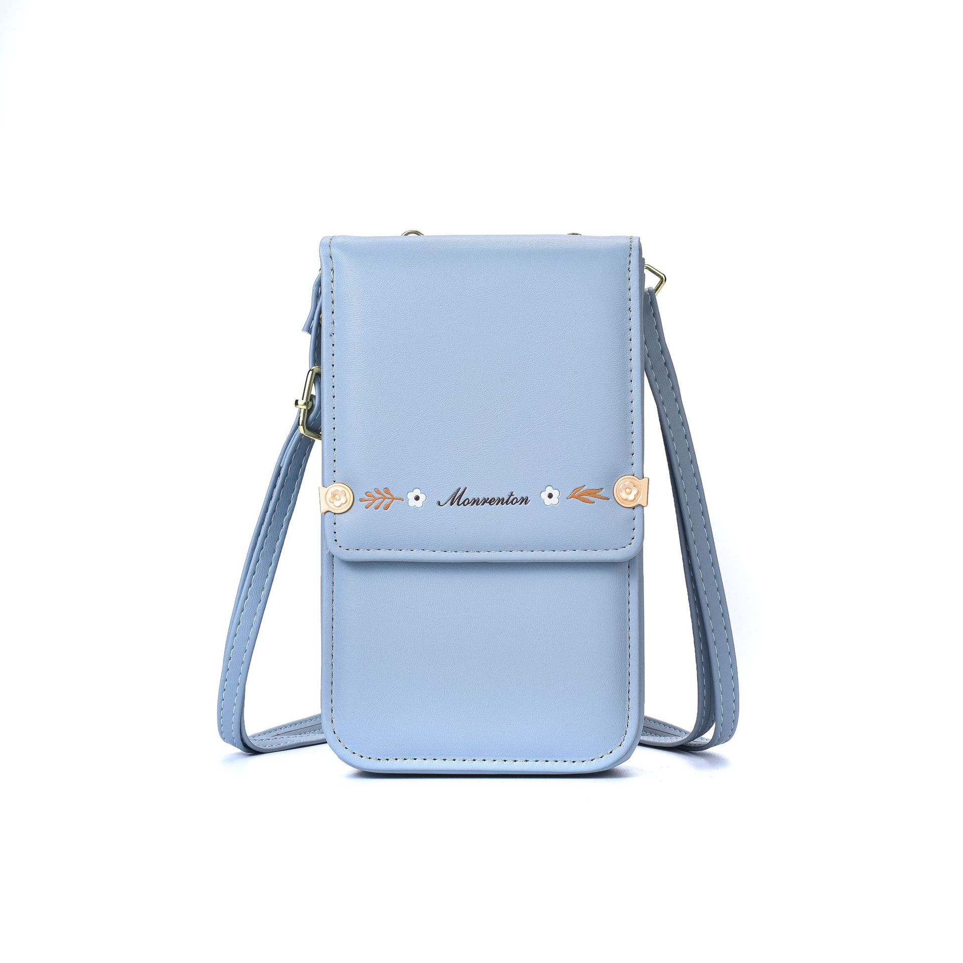 Flowers Embroidery Mobile Phone Bags For Women Ins Fashion Crossbody Shoulder Bag Ladies Long Wallet Zee's Vibe Vault
