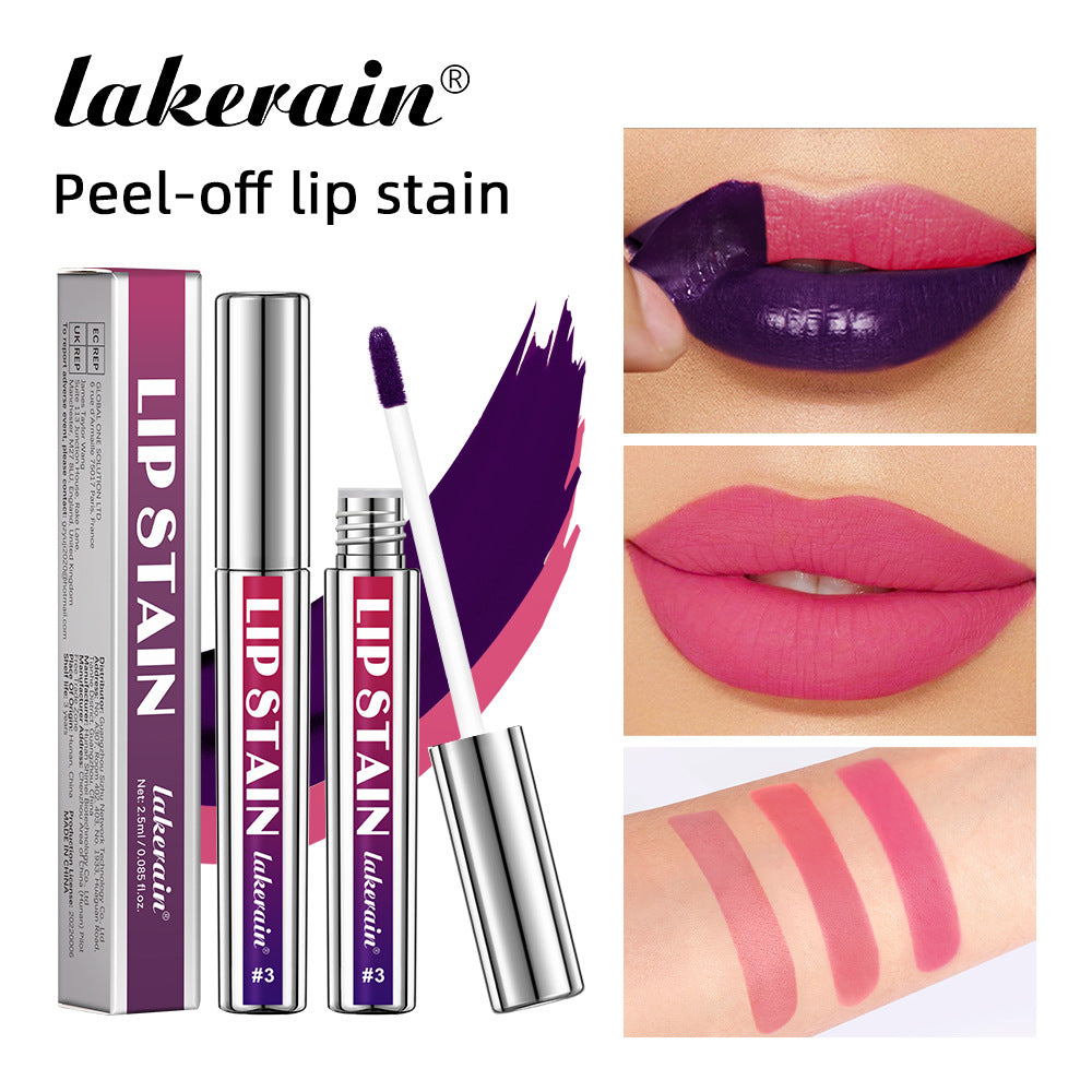 Lakerain Silver Tube Peel-Off Lip Gloss, Non-Transfer, Long-Lasting Matte Lipstick eprolo