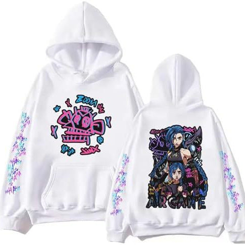 ElegancwCLOW Anime Arcane-Jinx Hoodie Harajuku Hip Hop eprolo