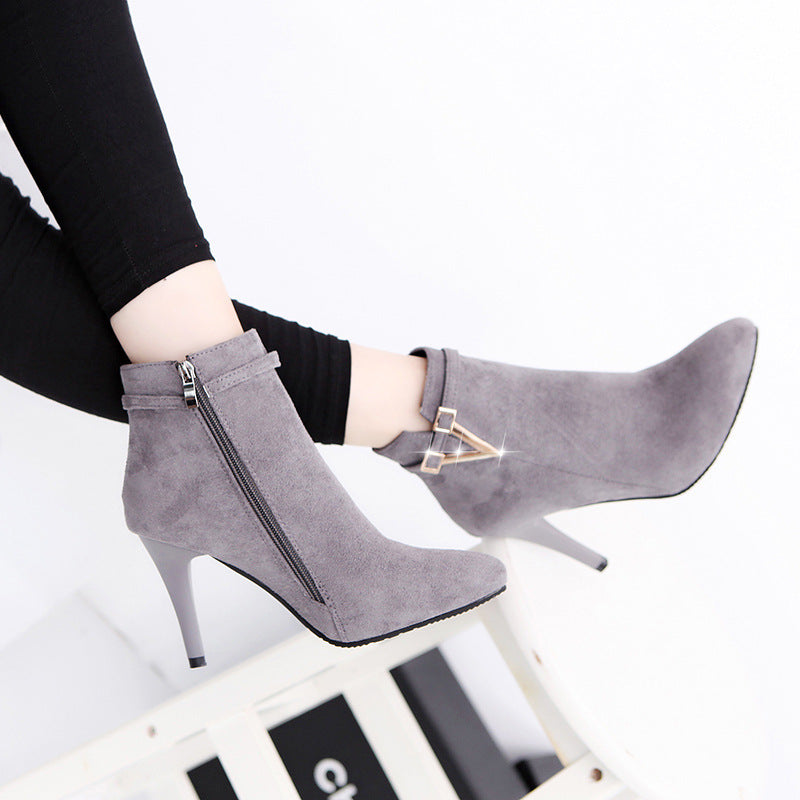 British Martin boots new high heel women boots pure V word boots and bare boots woman Zee's Vibe Vault