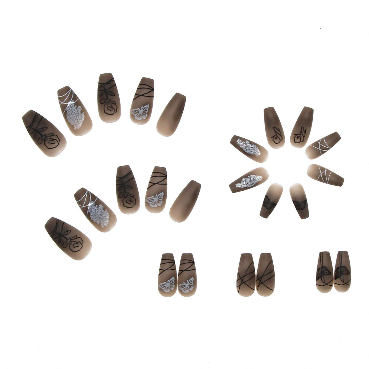 Dark Butterfly Long Ballet Nail Manicure Nail Pieces Personalized Wearing A Removable Nail eprolo