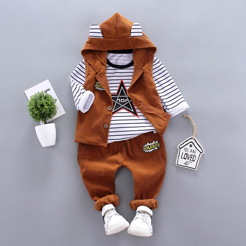 Children's Clothes Boys' Suits Boys' Autumn Three-Piece Suits Zee's Vibe Vault