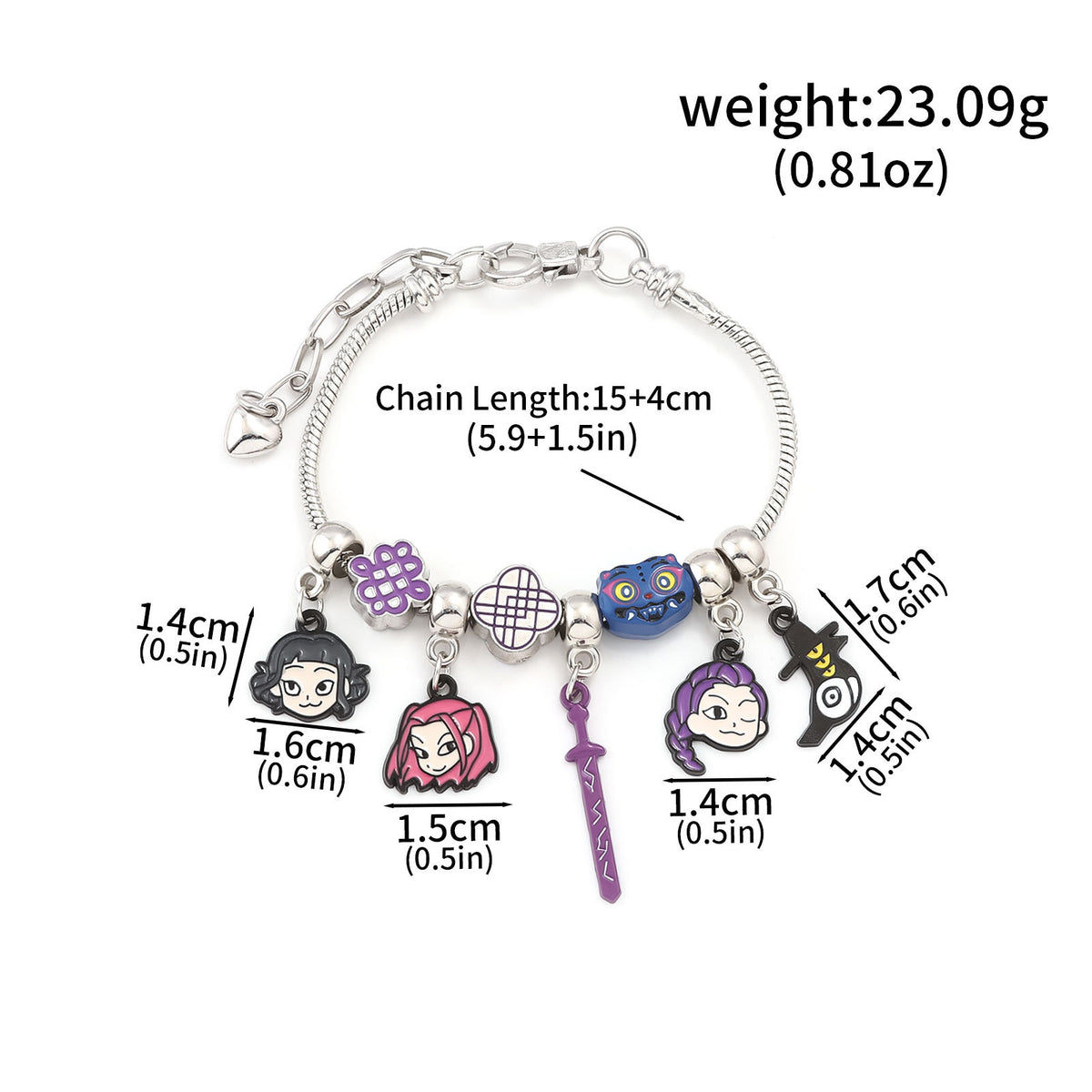 Cross-border Supply Cartoon Anime K-POP Demon Slayer Girl Group Mirai Lumizoy Character Pendant DIY Bracelet eprolo