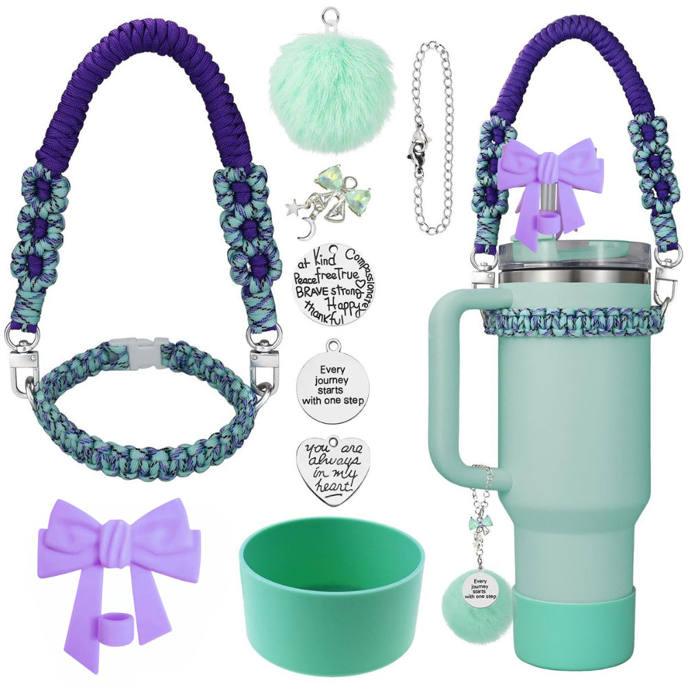 Stanley accessories suitable for 40oz braided hand-held rope bow straw cap cup cover wool ball pendant eprolo