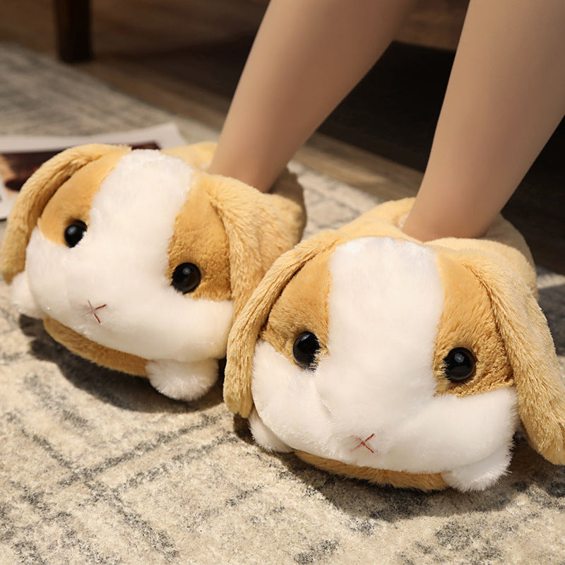 Sad Hamster Plush Slippers Home Soft Warm Furry Slides Women Cozy Indoor Floor Shoes eprolo