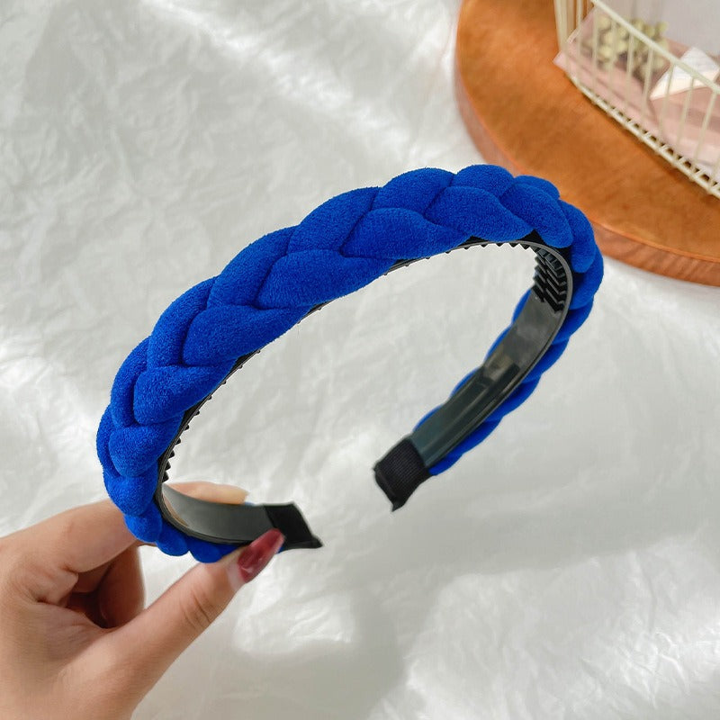 Klein Blue Velvet Headband Women's Face Wash Press Hair Bundle Hairpin eprolo