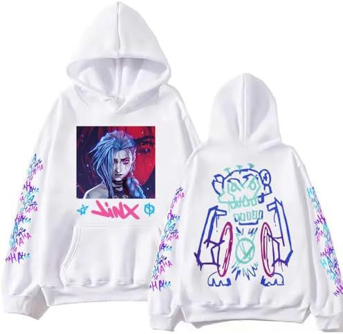 ElegancwCLOW Anime Arcane-Jinx Hoodie Harajuku Hip Hop eprolo