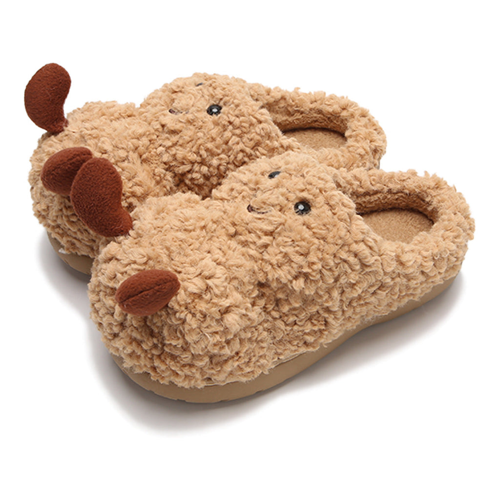 Creative Fun Peanut Indoor Home Warm Cotton Slippers for Women, Ins Plush Student Winter Comfortable Postpartum Shoes eprolo