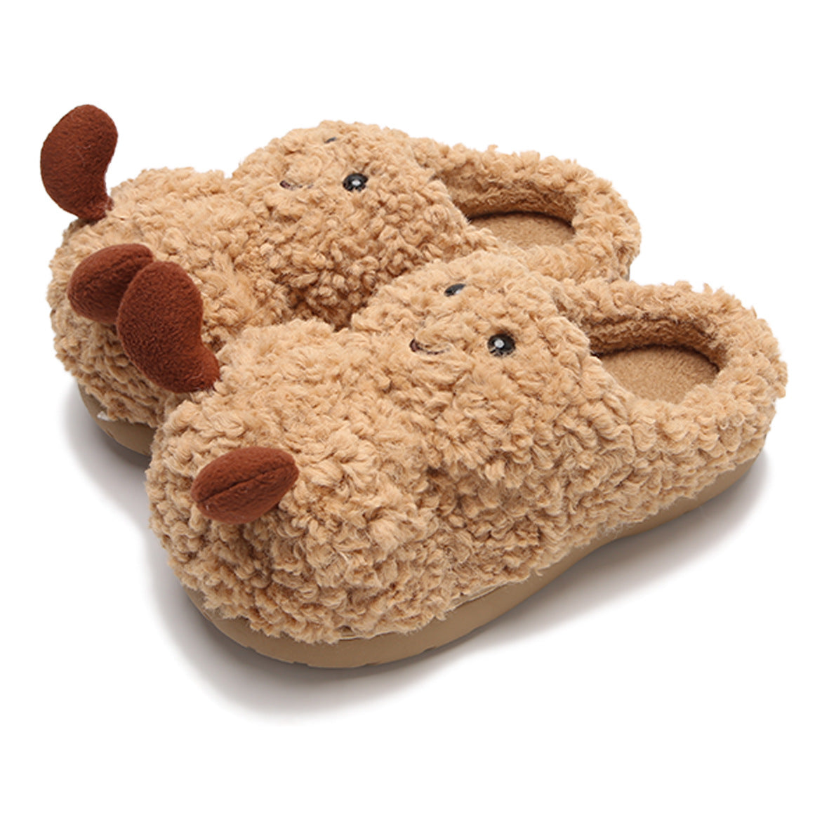 Creative Fun Peanut Indoor Home Warm Cotton Slippers for Women, Ins Plush Student Winter Comfortable Postpartum Shoes eprolo