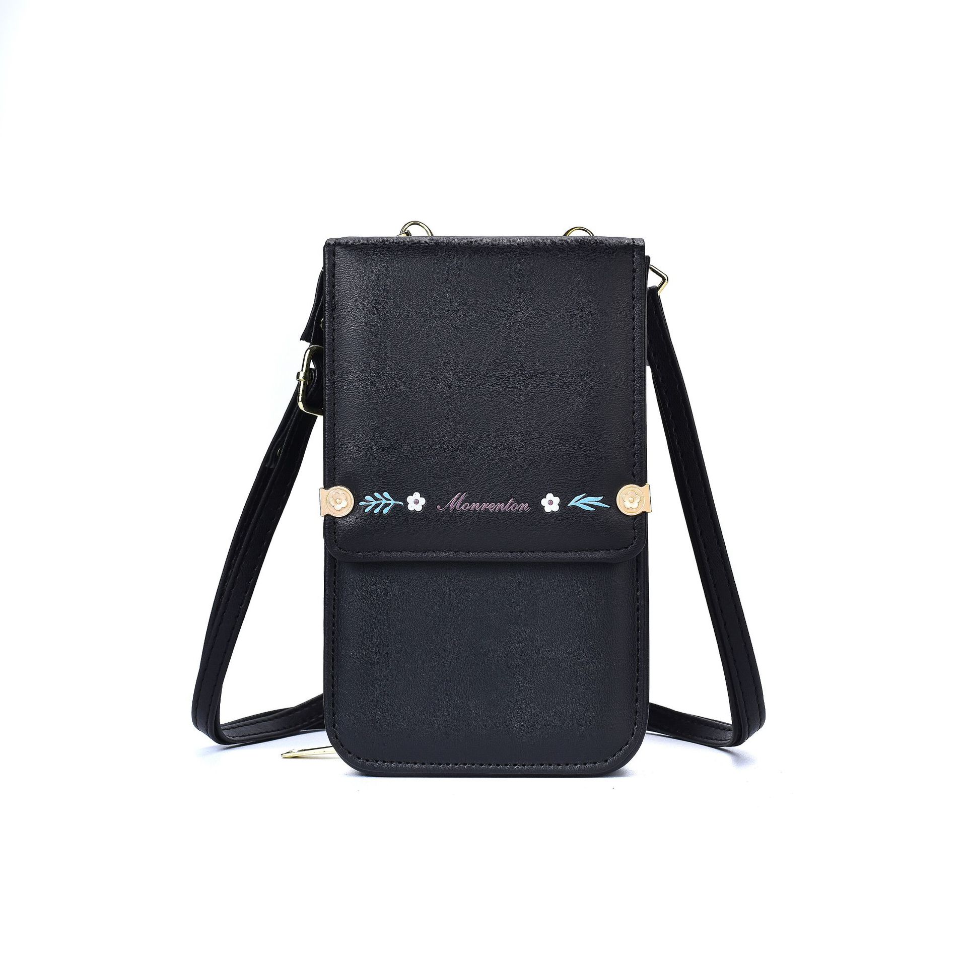 Flowers Embroidery Mobile Phone Bags For Women Ins Fashion Crossbody Shoulder Bag Ladies Long Wallet Zee's Vibe Vault