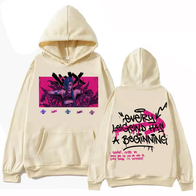 Hot Anime Arcane-Jinx Hoodie Harajuku Pullover Tops Man eprolo