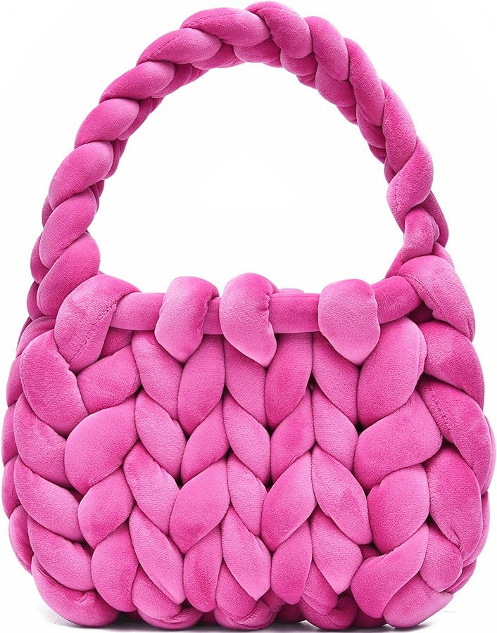 DIY hand woven crystal velvet core spun yarn woven hand-held mailman bag eprolo