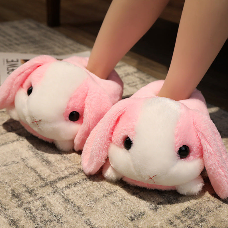 Sad Hamster Plush Slippers Home Soft Warm Furry Slides Women Cozy Indoor Floor Shoes eprolo