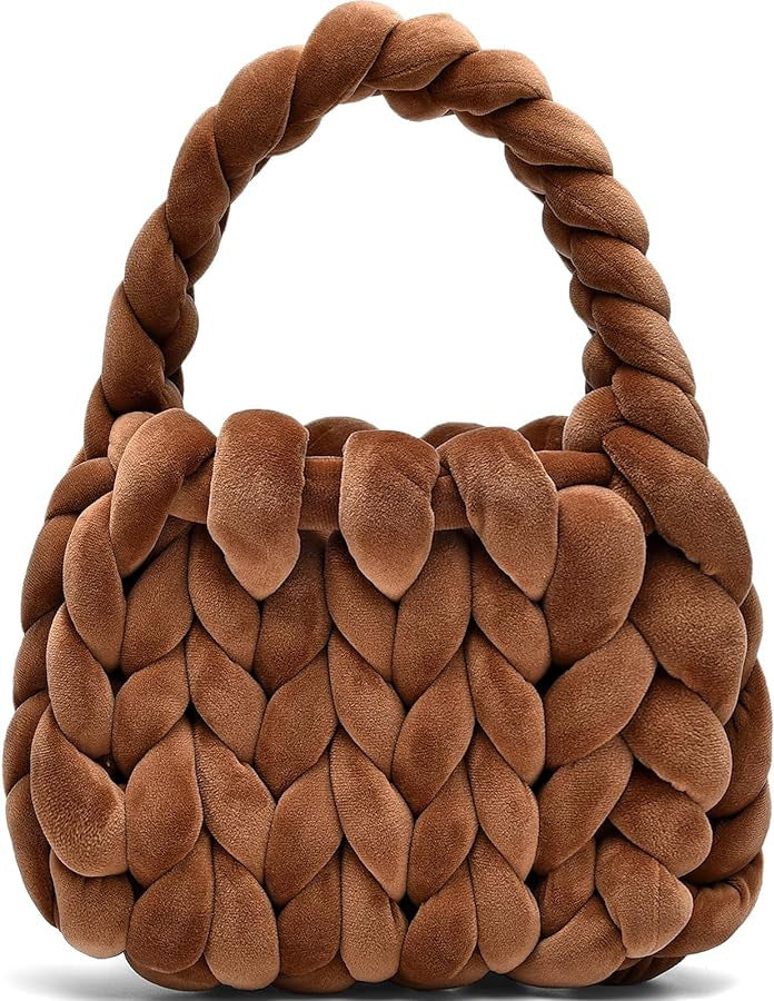 DIY hand woven crystal velvet core spun yarn woven hand-held mailman bag eprolo