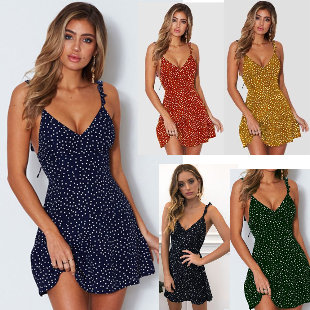 Women's Polka-Dot Strappy Sundress