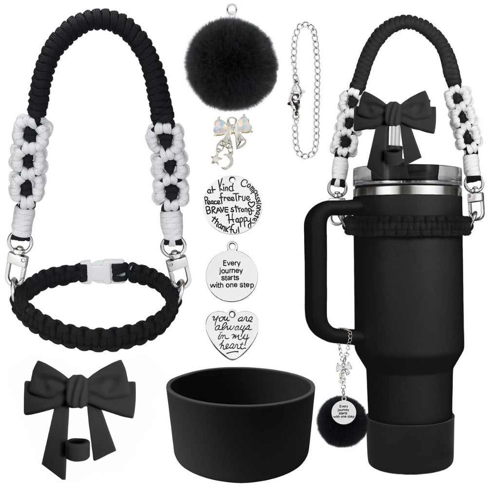 Stanley accessories suitable for 40oz braided hand-held rope bow straw cap cup cover wool ball pendant eprolo