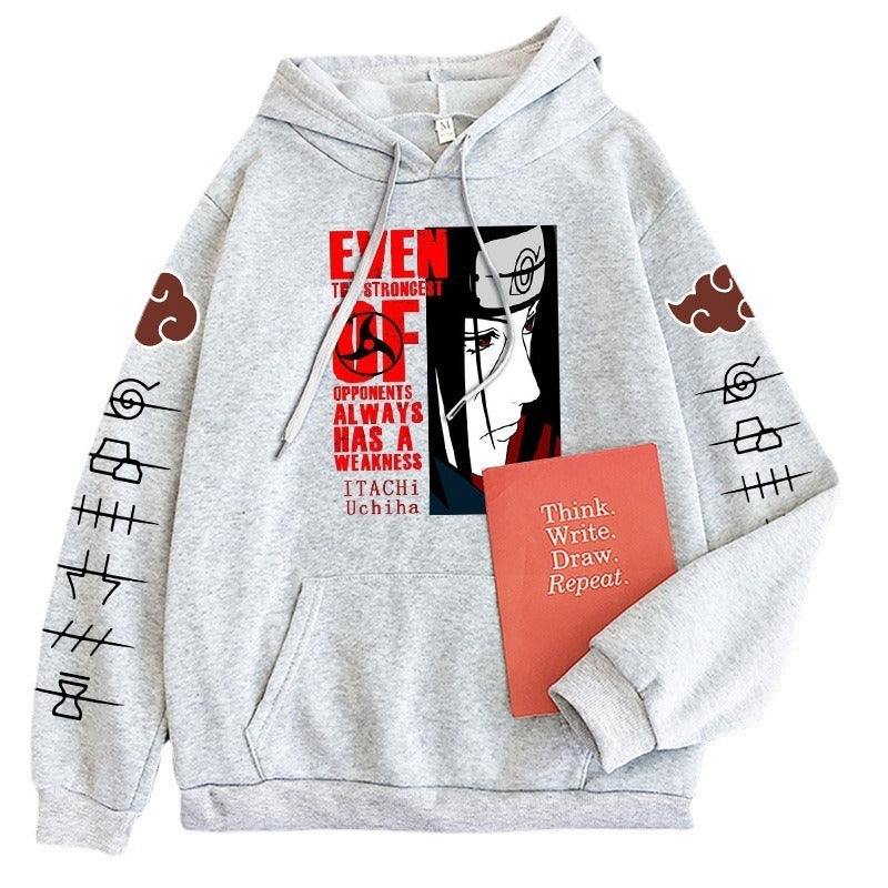 Naruto Itachi Writings Wheel Eye Anime Splice Plush Hoodie Cross border Hoodie Anime Hoodie eprolo