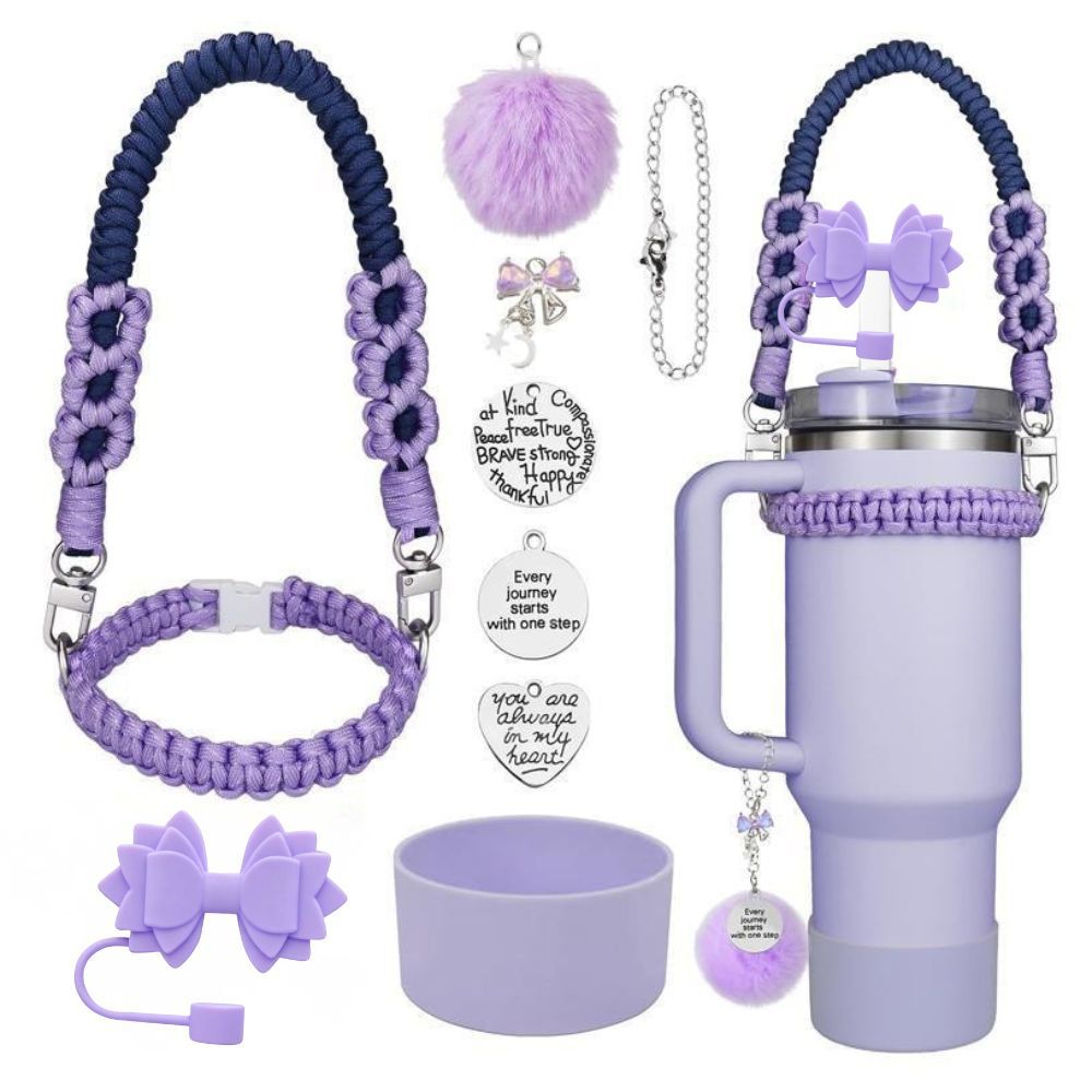 Stanley accessories suitable for 40oz braided hand-held rope bow straw cap cup cover wool ball pendant eprolo
