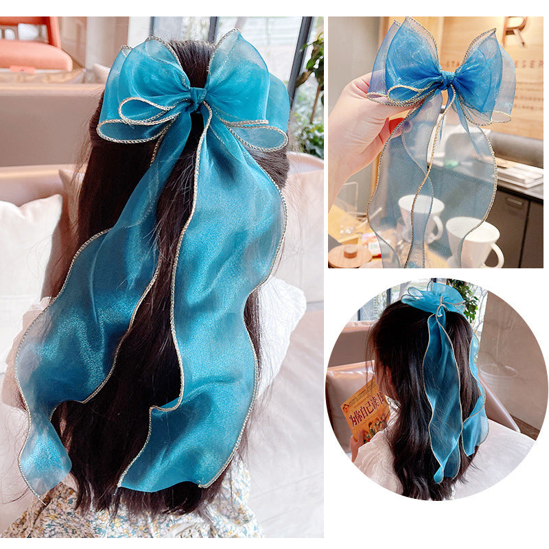 Children's Bow Ribbon Hairpin Girls Headwear Braided Hairband Super Fairy Cute Princess Baby Korean Hair Accessories Hairpin eprolo