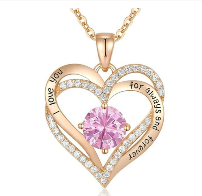 Fashionable Rose Gold and Silver Color Pendant Necklace for Women, Elegant OL Style, High-End Personalized Jewelry eprolo