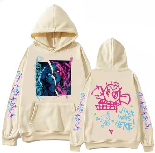 ElegancwCLOW Anime Arcane-Jinx Hoodie Harajuku Hip Hop eprolo