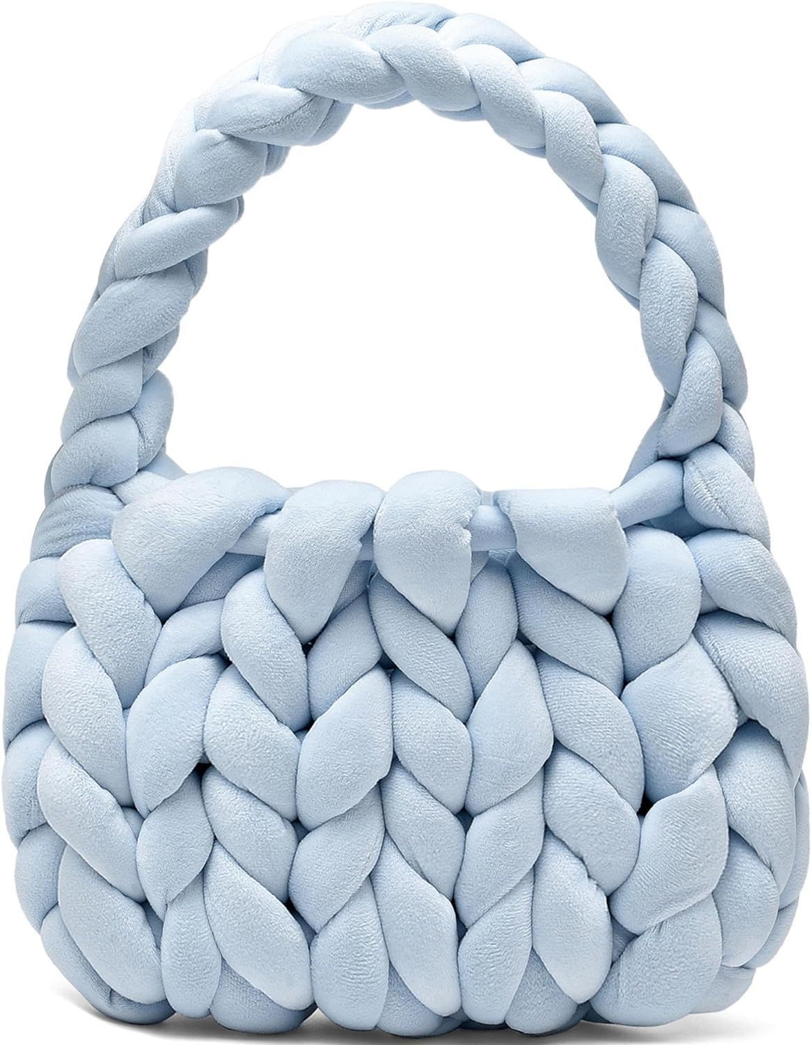 DIY hand woven crystal velvet core spun yarn woven hand-held mailman bag eprolo