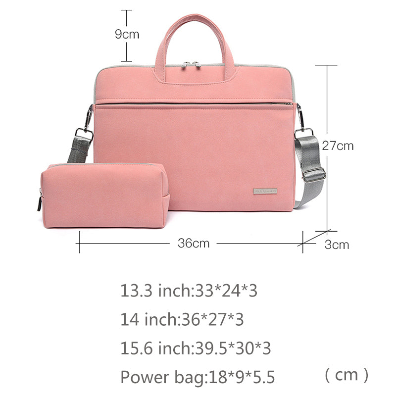 PU Leather Women Laptop Bag Notebook Carrying Case Briefcase For Macbook Air 13.3 14 15.6 Inch Men Handbags Shoulder Mouse Bag Zee's Vibe Vault