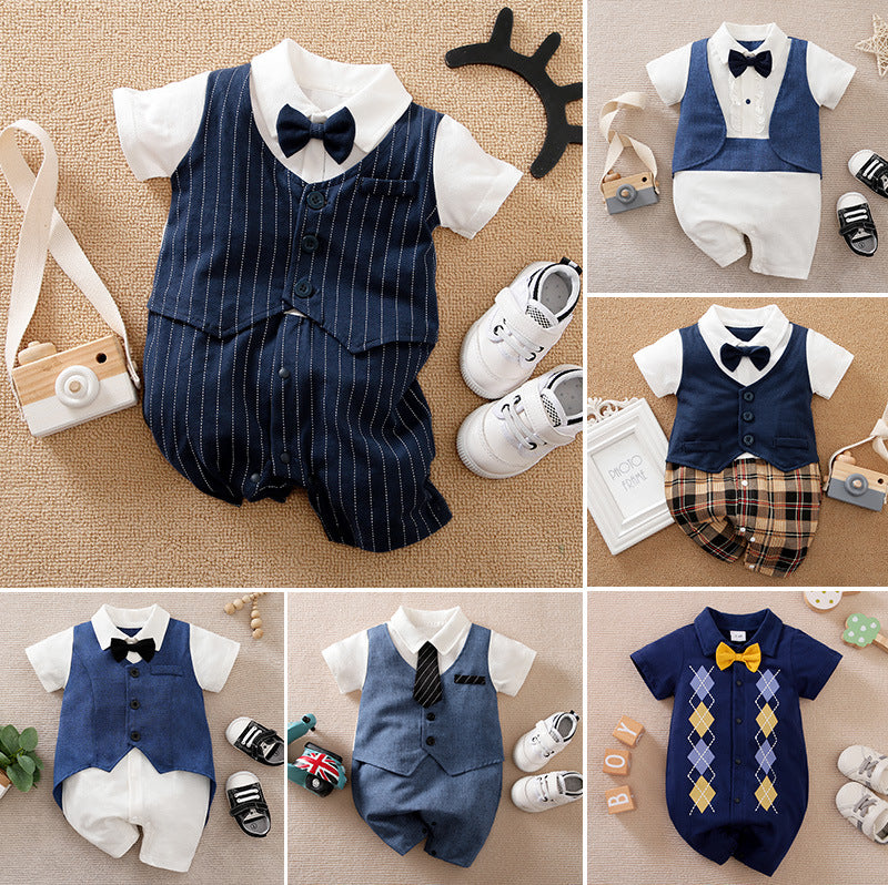 Summer Baby Boy Gentleman Jumpsuit Zee's Vibe Vault