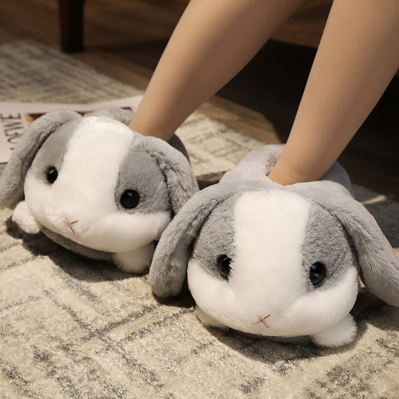 Sad Hamster Plush Slippers Home Soft Warm Furry Slides Women Cozy Indoor Floor Shoes eprolo